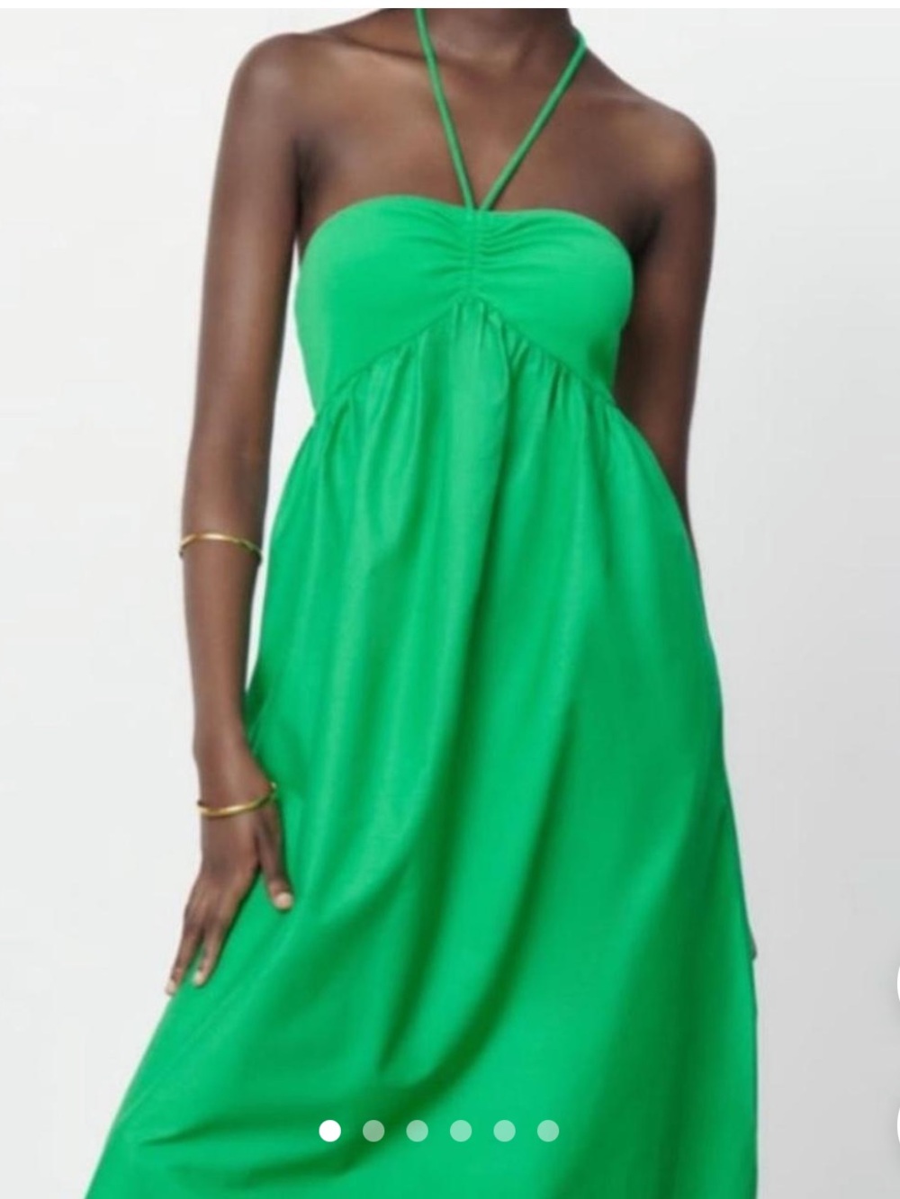 Zara Bright Green Strapless Maxi Dress